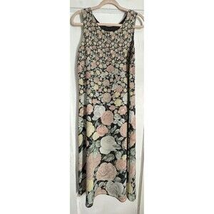 Ballinger Gold Floral Dress Size Small Boho Cute Cottage Church Brunch Classic